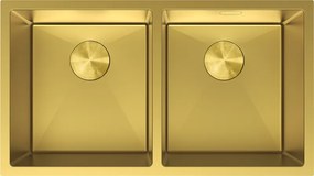 Mexen Binox, 2-komorový nerezový drez 800 x 450 mm, brúsená zlatá, 6421802000-55
