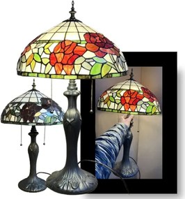 Stolné svietidlo Tiffany vitráž ROSE stojan Deluxe Ø36*60