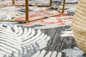 Dywany Łuszczów, Kusový koberec Botanic 65262 flowers black – na von aj na doma, 137x190, viacfarebná, chodba / predsieň