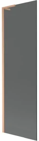 Mexen Next L, 1-krídlová vaňová zástena 60 x 150 cm, 6mm šedé sklo, medený profil, 895-060-000-03-40-65