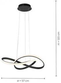 Leuchten Direkt 15402-18-LED Stmievateľný luster na lanku MARIA LED/25W/230V čierna