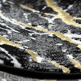 Dywany Łuszczów, Kusový koberec Allure 1963 black/gold, 160x220, čierna, kancelária
