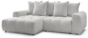 Svetlosivá ženilková rozkladacia/s úložným priestorom rohová pohovka (ľavý roh/s leňoškou) Roxelane – Bobochic Paris