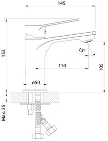 Aqualine - Umývadlová batéria SINTRA lesklý chróm