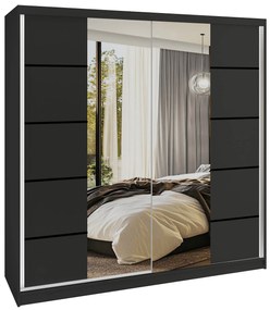 Šatníková skriňa SERENITY 200 cm čierny mat ME SERENITY SZP5/0/B/B/0/HIAL