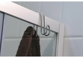 AQUALINE 37030 závesný háčik na sprchové zásteny dvojitý, strieborná