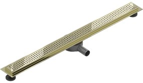 Mexen Flat 360°, nerezový sprchový žľab vzor M08 80 cm, zlatá lesklá, 1525080-40