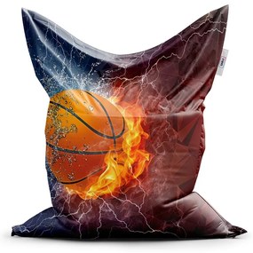 Sedací vak Classic basketbalová lopta - detský, hnedá / čierna