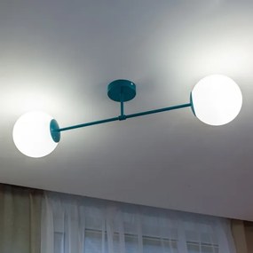 Prisadený luster MOON 2xE27/15W/230V tyrkysový