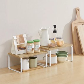 Set stohovateľných poličiek OSKAR KCS020W11 hnedý (2ks)