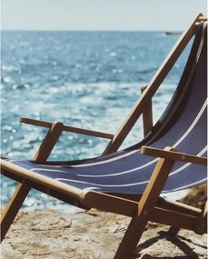 Modré drevené záhradné ležadlo Vilara – Kave Home