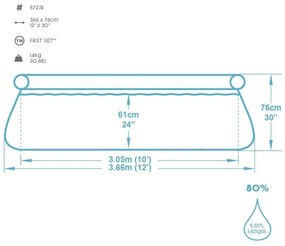 Bestway Bestway Bazén Fast Set 366 x 76 cm s filtráciou 57274