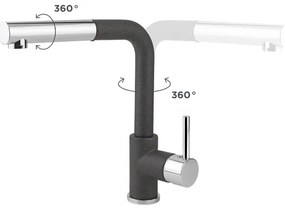 Concept BDG4527DG-Drezová batéria s vysúvacou sprchou 26,9 cm granit/tmavosivá