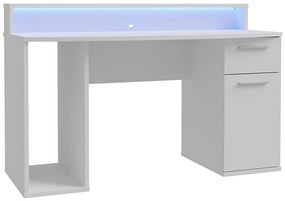 Písací stôl s podsvietením IVAR biely