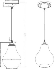 Stropná lampa Jasmin 303700161, šedá antik