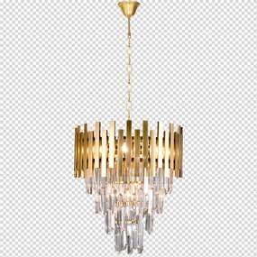 Luster Aspen II, 1x krištáľové/zlaté kovové tienidlo, (fi 45cm), g