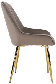Jedálenská stolička, sivohnedá Taupe/gold chróm-zlatý, PERLIA