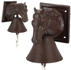 Záhradný zvonček Horse, 18,5x12 cm, liatina, hnedá