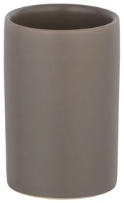 Hnedý keramický pohárik na zubné kefky Wenko Polaris