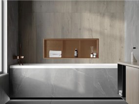 Mexen X-Wall-R, polica na zapustenie s prírubou  90 x 30 cm, medená matná - 19C0903010S