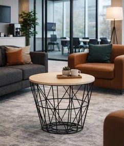 Okrúhly konferenčný stolík STILO, priemer 60 cm, grafit