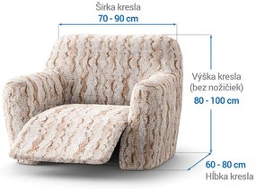 Bielastické poťahy OCEANO NOVÉ béžové relaxačné kreslo (š. 70 - 90 cm)