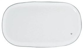 Oval Plate Whitewith Heart in Black