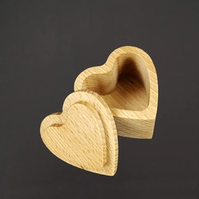 AMADEA Drevená krabička v tvare srdca 5 cm
