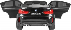 Ramiz BMW X6M XXL pre 2 deti Lakované čierne SUV + diaľkové ovládanie + ekokoža