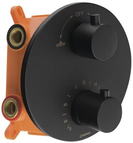 Sapho Sapho, RHAPSODY podomietková sprchová termostatická batéria, box, 2 výstupy, čierna matná, RH399B