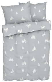 Livarno home Posteľná vianočná bielizeň z mikrovlákna, 200 x 220 cm (sivá)  (100396369)