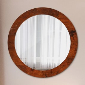 Okrúhle ozdobné zrkadlo Prírodné drevo fi 70 cm