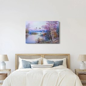 Obraz - Prichádza jeseň, olejomaľba (90x60 cm)