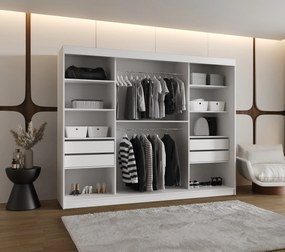 Šatníková skriňa 250 cm Ronny (biela). Akcia -20%. Vlastná spoľahlivá doprava až k Vám domov. 1126064