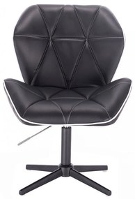 LuxuryForm DESIGN Stolička MILANO MAX na čiernom kríži - čierna