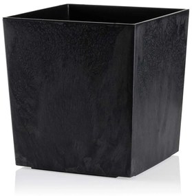 PLASTOVÝ KVETINÁČ FLORE 25X25 CM IMITÁCIA BETÓNU ČIERNA