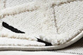 Koberec SEVILLA Y611A mreža, diamanty hnedý / biely, Maroko, Shaggy