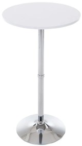 Barový stôl okrúhly DS25199, rám biely / chróm - v108 x Ø60 cm