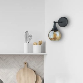 Nástenné svietidlo STAR 1xE27/60W/230V čierna/dymová béžová