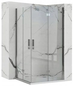 Rea Molier Double, sprchová kabína 90(dvere) x 90(dvere) x 190 cm, 6mm číre sklo, chrómový profil, 50204
