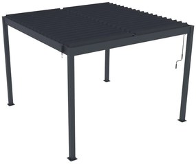 ZÁHRADNÉ KOMBO bioklimatická pergola s lamelami BestBerg BBP-9G + záhradný jedálenský set 4+1 BestBerg BBGF-62BK