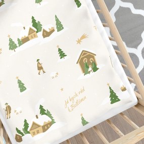 Goldea vianočné detské bavlnené obliečky do postieľky - pásli ovce valaši 90 x 120 a 40 x 60 cm