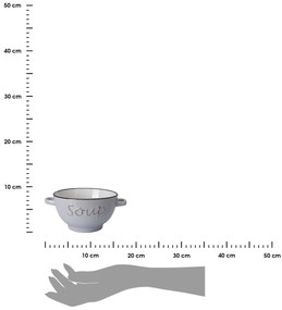 Kameninová miska na polievku Soup 650 ml sivá