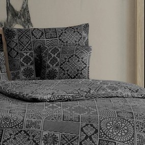 Kvalitex Bavlnené obliečky Tokyo čierna, 220 x 200 cm, 2 ks 70 x 90 cm