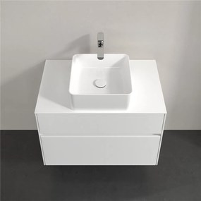 VILLEROY &amp; BOCH Collaro závesná skrinka pod umývadlo na dosku (umývadlo v strede), 2 zásuvky, 800 x 500 x 548 mm, White Matt, C03700MS