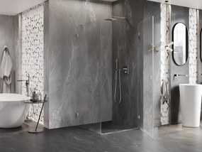 Mexen Lunar-B, pravostranný výklopný sprchový kút 90 x 90 cm, 8mm číre sklo, chrómový profil, 832-090-090-01-00-P