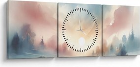 Obraz - Elegantná krajina (s hodinami) (90x30 cm)