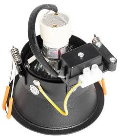 Sada 6 moderných zapustených bodových svetiel čierna otočná a naklápacia - Alloy