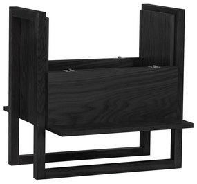 Čierna vinotéka z dubového dreva 59x60 cm NewEst - Woodman