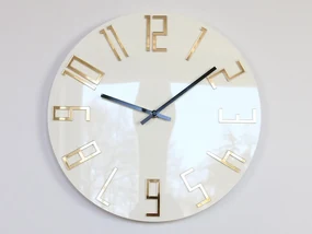 Nástenné hodiny Slim Gold biele